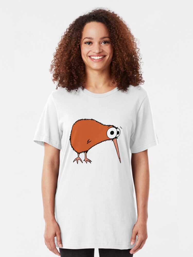 Alternate view of Cutie Kiwi (clock includes Maori numbers) Slim Fit T-Shirt