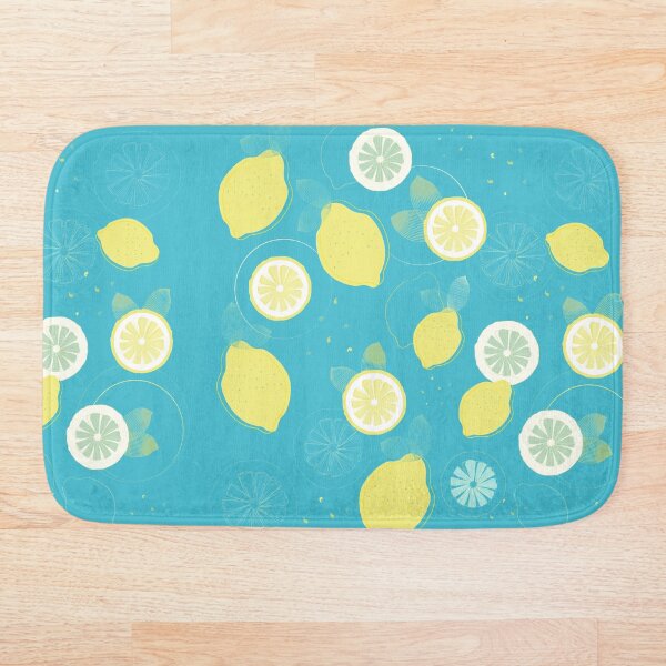 Item preview, Vibrant Lemons In Seamless Citrus Pattern On Aqua Backround designed and sold by LotusBlanc.