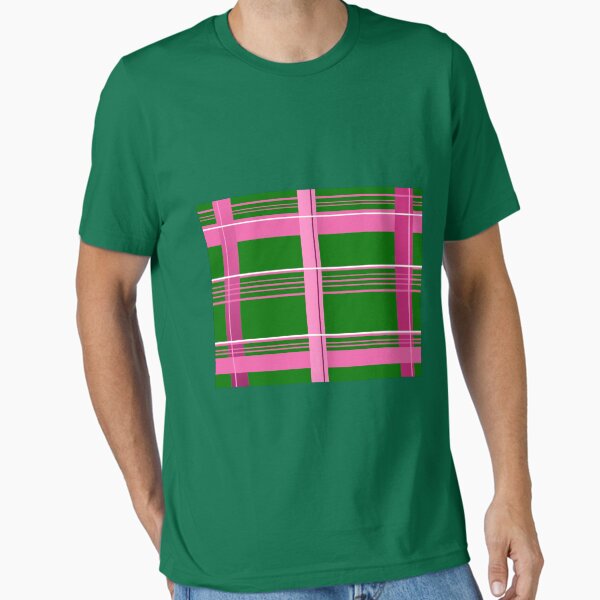 Plaid Pink, Green & White Essential T-Shirt