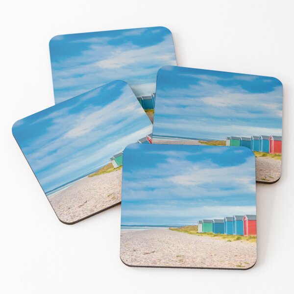 Item preview, Colorful Huts on the Beach At Findhorn, Scotland, UK designed and sold by marthadoom.