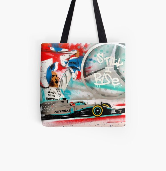 Lewis Hamilton - British GP graffit painting by DRAutoArt All Over Print Tote Bag