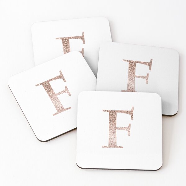 Item preview, F rose gold glitter monogram letter designed and sold by RoseAesthetic.
