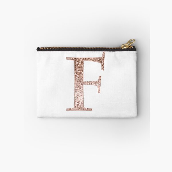 Item preview, F rose gold glitter monogram letter designed and sold by RoseAesthetic.