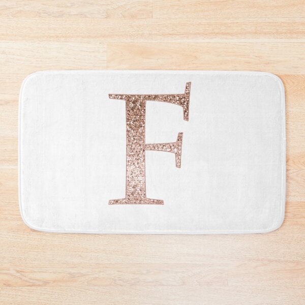 Item preview, F rose gold glitter monogram letter designed and sold by RoseAesthetic.
