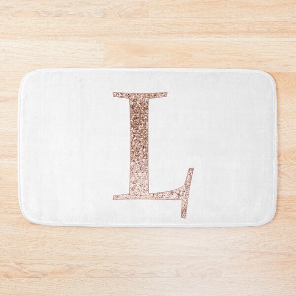 Item preview, L rose gold glitter monogram letter designed and sold by RoseAesthetic.