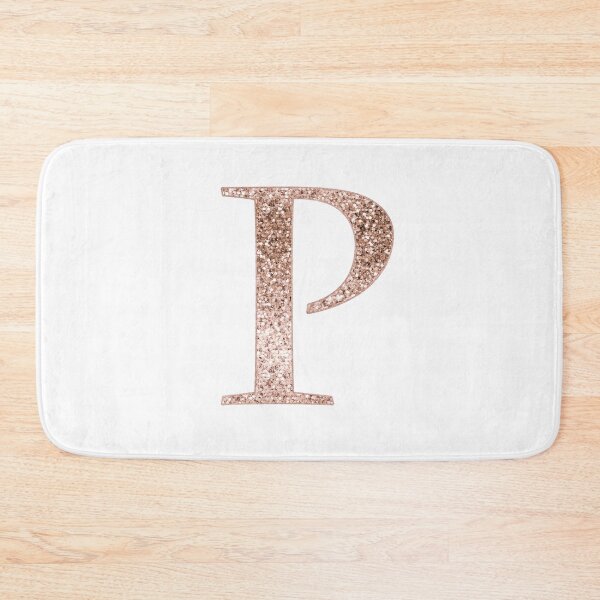 Item preview, P rose gold glitter monogram letter designed and sold by RoseAesthetic.