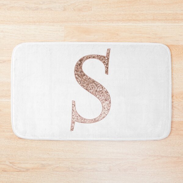 Item preview, S rose gold glitter monogram letter designed and sold by RoseAesthetic.