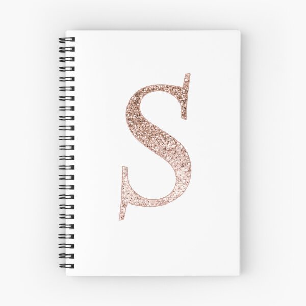 Item preview, S rose gold glitter monogram letter designed and sold by RoseAesthetic.