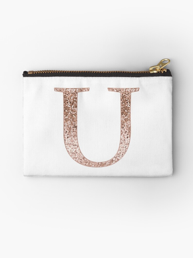 rose gold glitter wristlet