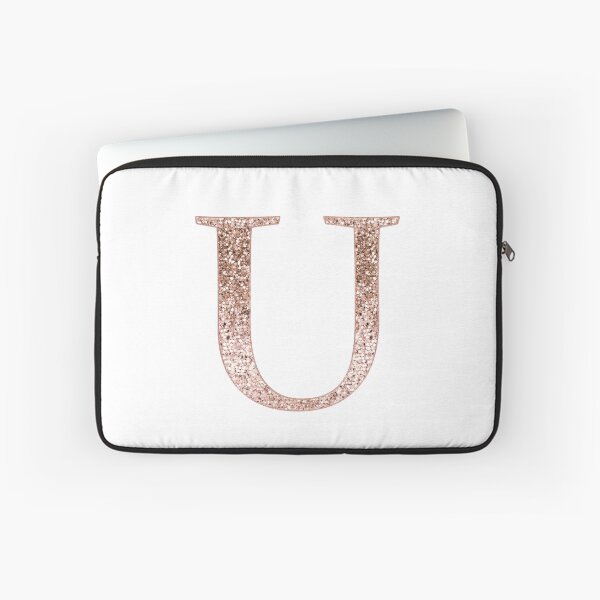 Item preview, U rose gold glitter monogram letter designed and sold by RoseAesthetic.