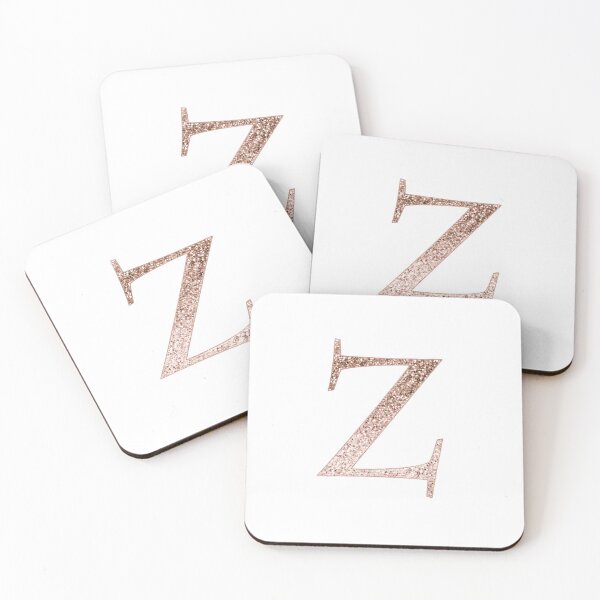 Item preview, Z rose gold glitter monogram letter designed and sold by RoseAesthetic.