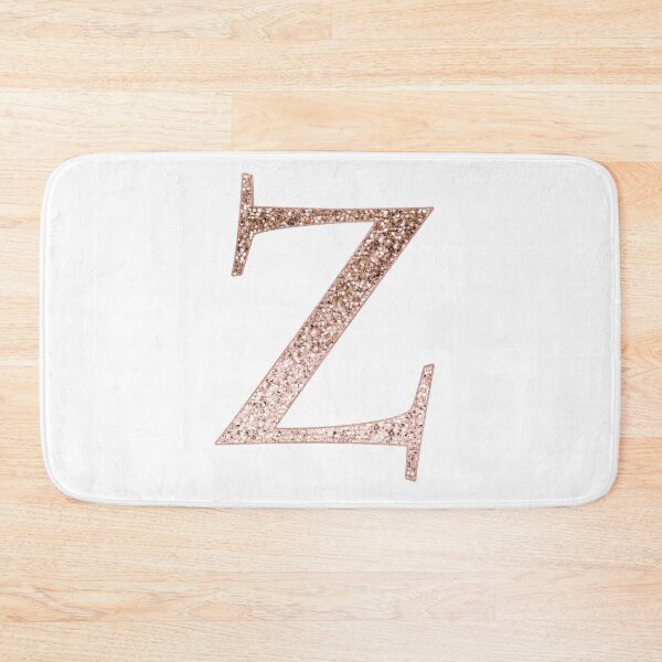 Item preview, Z rose gold glitter monogram letter designed and sold by RoseAesthetic.
