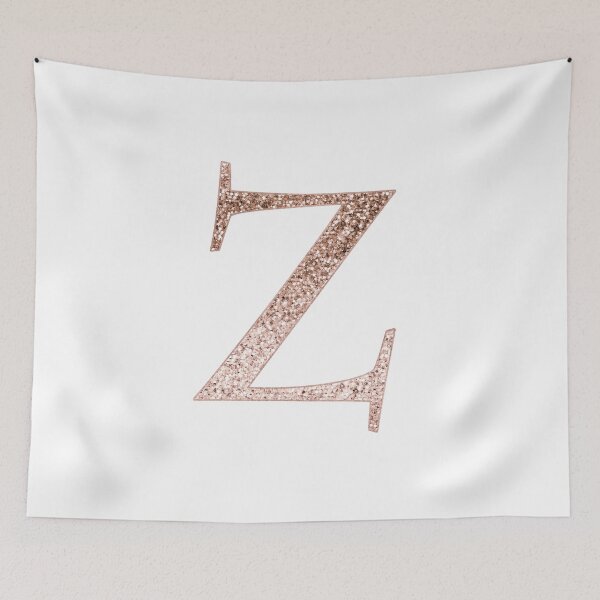 Item preview, Z rose gold glitter monogram letter designed and sold by RoseAesthetic.