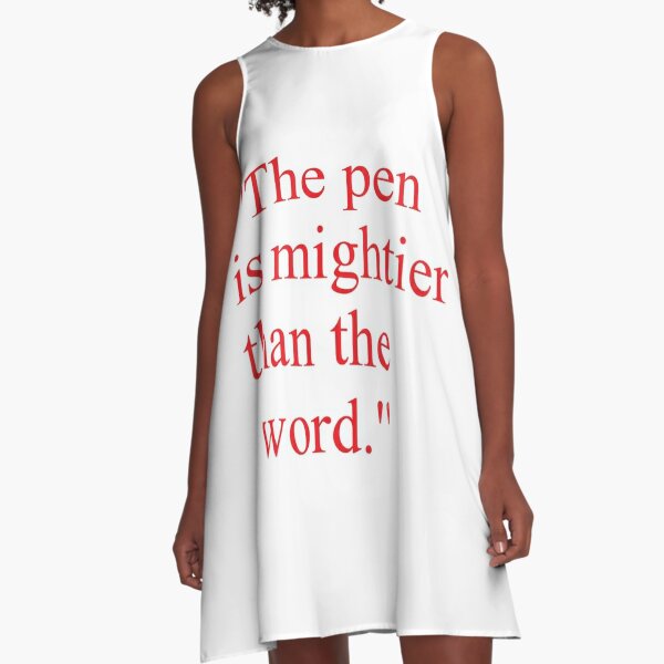 Proverb: The pen is mightier than the sword. #Proverb #pen #mightier #sword. Пословица: Перо сильнее меча A-Line Dress