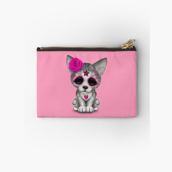 Item preview, Pink Day of the Dead Sugar Skull Wolf Cub designed and sold by JeffBartels.