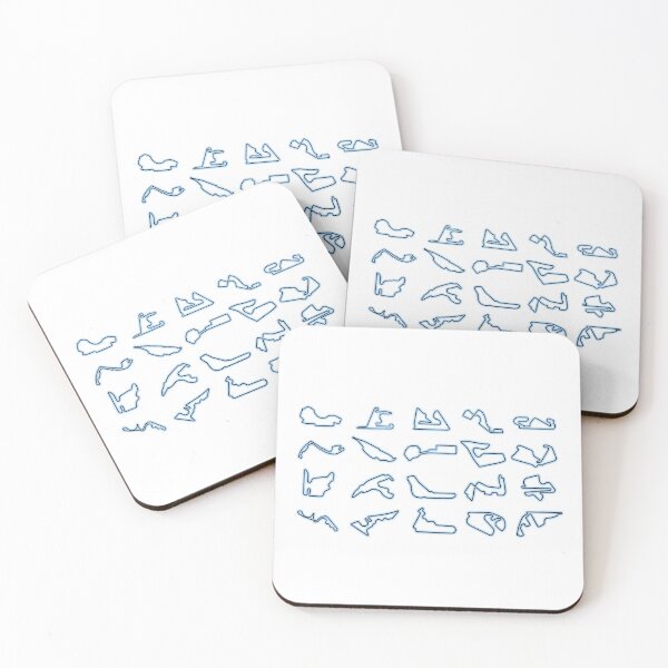 F1 tracks Coasters (Set of 4)
