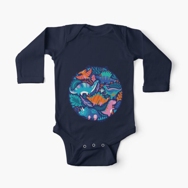 Dino team 1 Long Sleeve Baby One-Piece