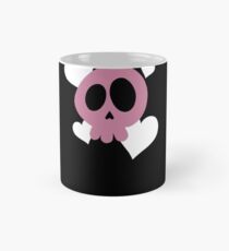 Rosa Schädel mit weißen Herzen Tasse (Standard)