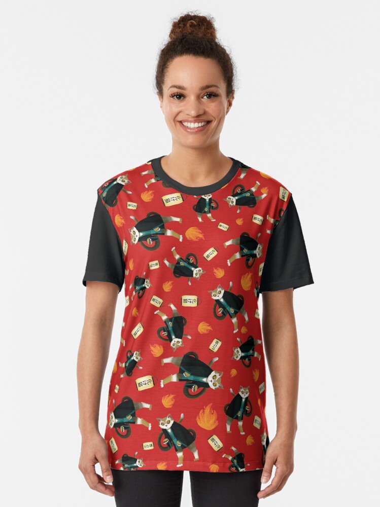 T-shirt graphique ''Bakeneko Chat' : autre vue