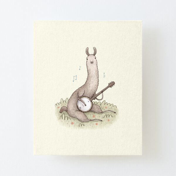 Banjo Llama Canvas Mounted Print