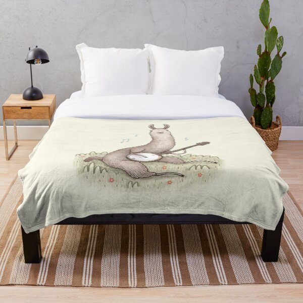 Banjo Llama Throw Blanket