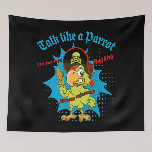 Item preview, Talk Like a Parrot Pirate Skull and Crossbones Talk Like a Pirate Day Grunge Distressed designed and sold by funnytshirtemp.