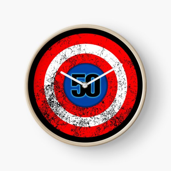 Captain 50 Year old Super Hero Birthday Clock