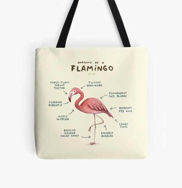 Sac fourre-tout for Sale avec l'œuvre « Anatomie d'un flamant rose