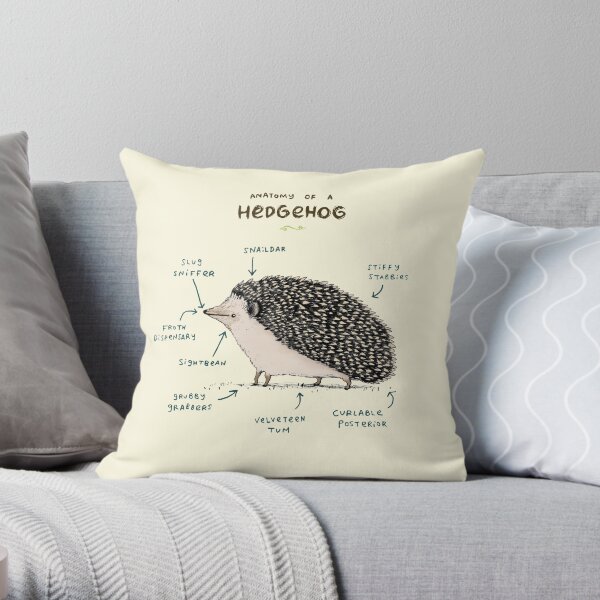Anatomy of a Hedgehog Throw Pillow