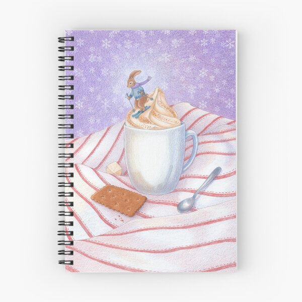 Item preview, cute bunny skiing down a whipped cream latte mountain designed and sold by EllenLambrichts.
