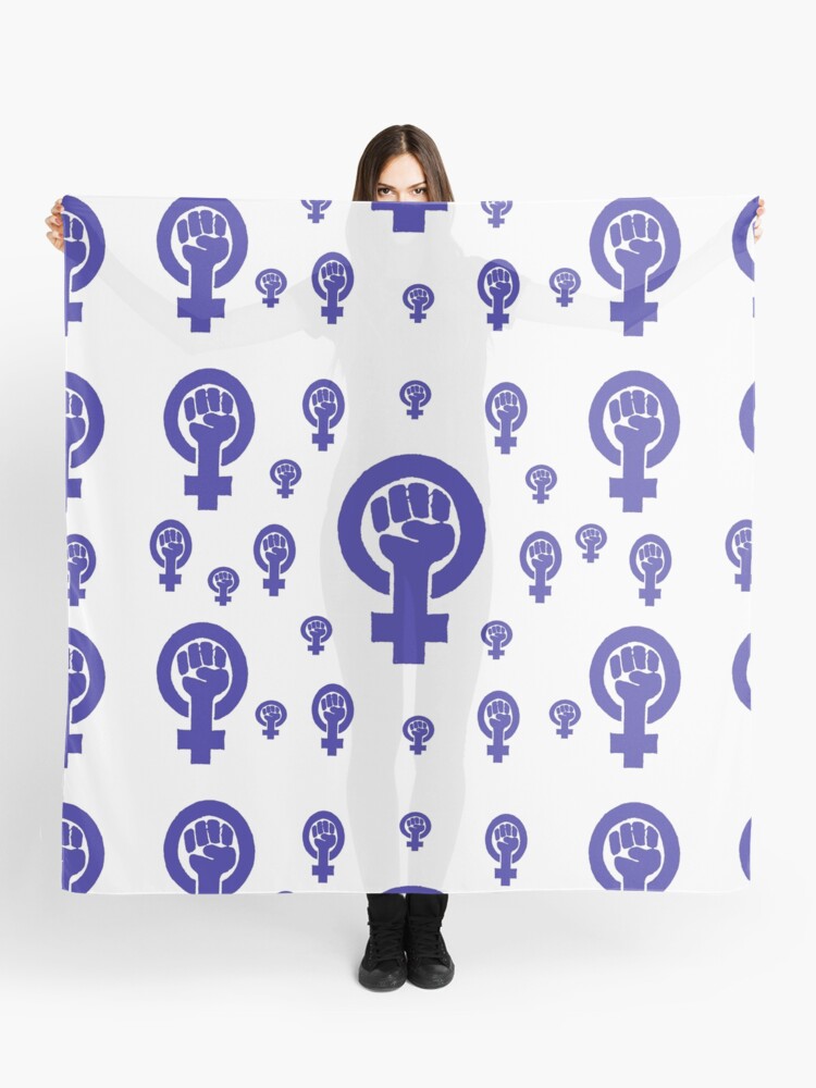 Thumbnail 1 of 3, Scarf, Feminism - Blue designed and sold by BetteB.