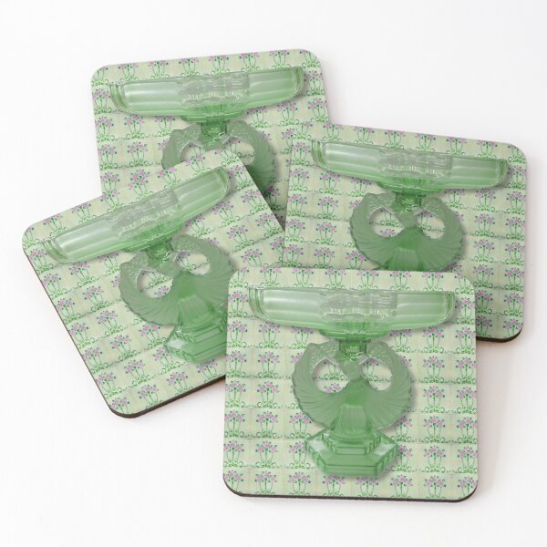Item preview, Art Deco Green Glass Lalique Style Girl! designed and sold by TTWG.