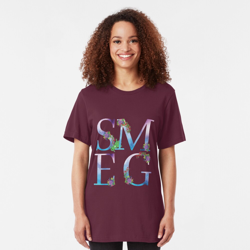 Watercolor Floral Monogram Smegged Up Slim Fit T-Shirt