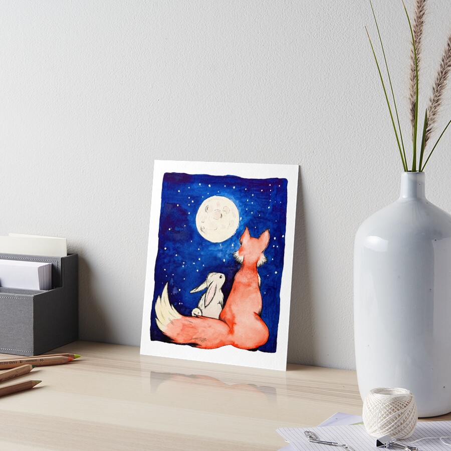 Fuchs und Hase Aquarell Galeriedruck