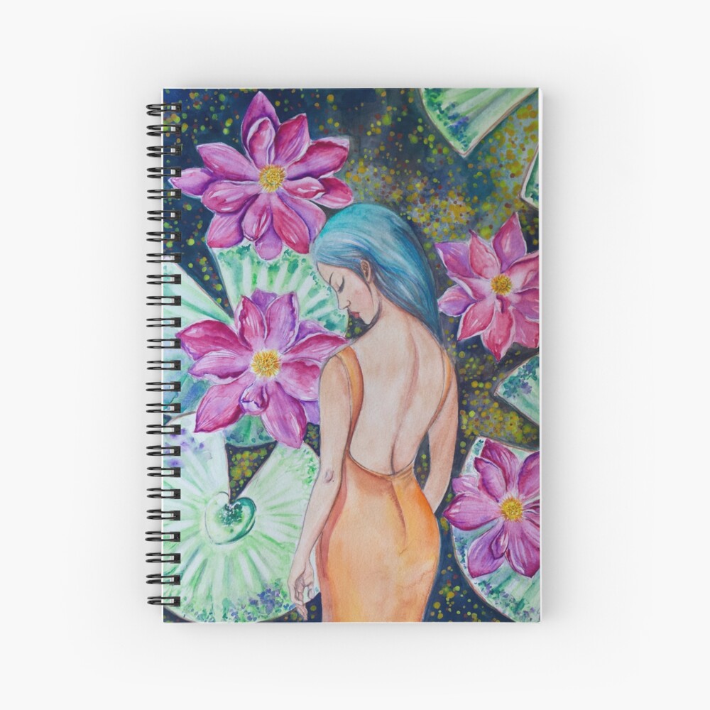 Sleeping in the Lily Pond (watercolor) Spiral Notebook