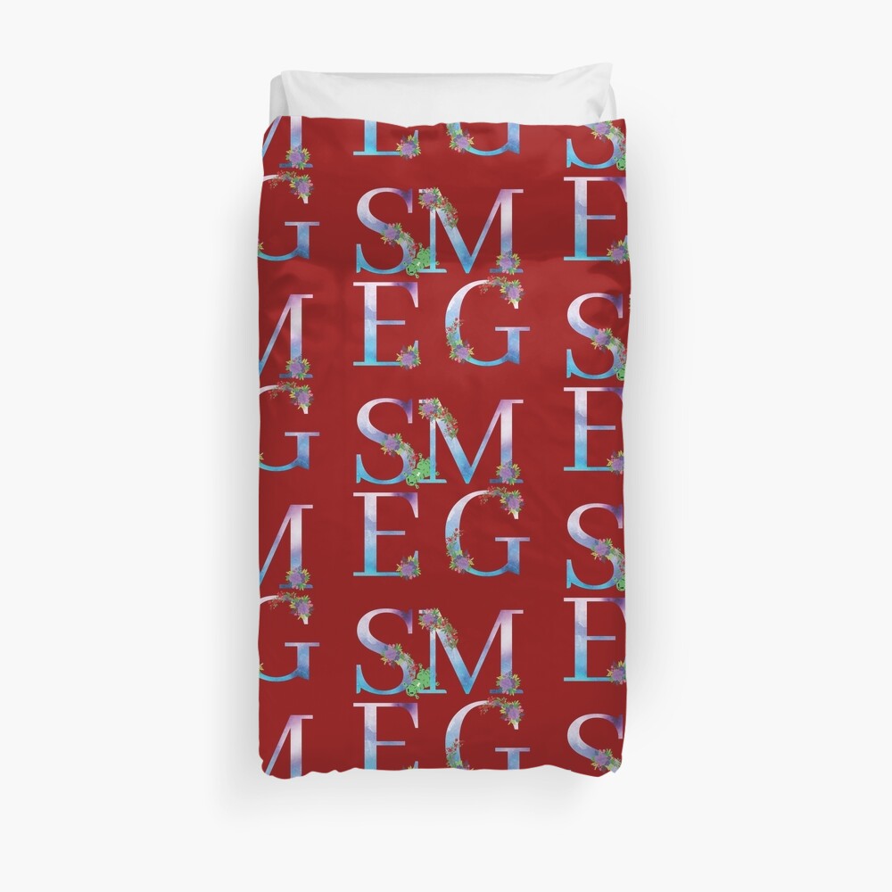 Watercolor Floral Monogram Smegged Up Duvet Cover