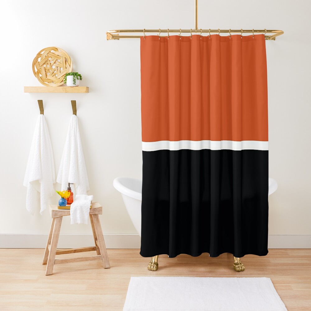 "Orange White and Black" Shower Curtain by callavibes | Redbubble