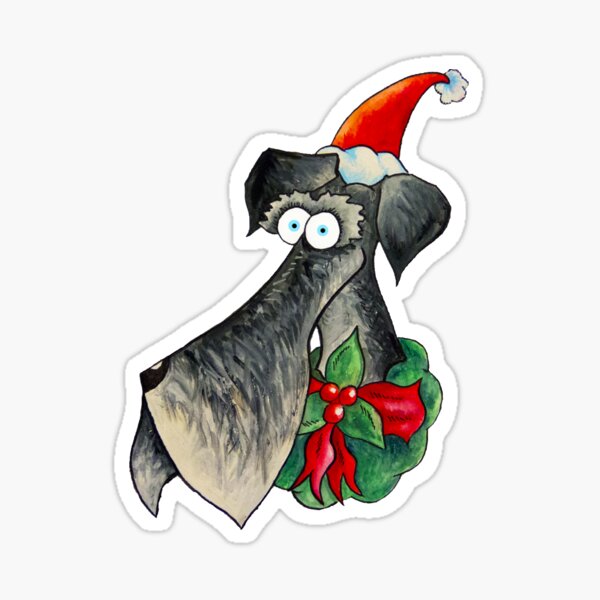 Christmas Schnauzer Sticker