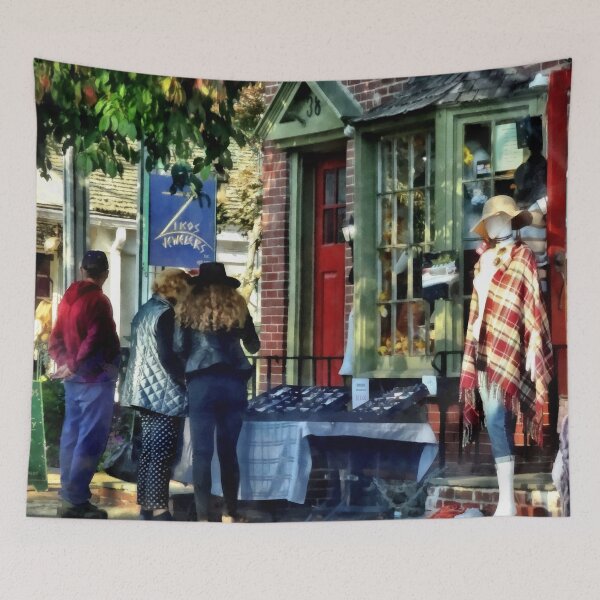 Item preview, New Hope PA - Shopping Along Main Street designed and sold by Susan Savad.