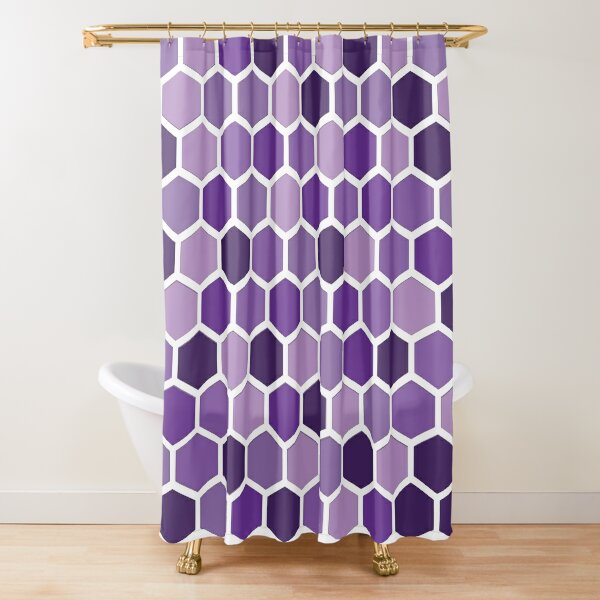 Shades Of Purple Hexagonal Pattern Shower Curtain