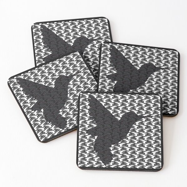 Item preview, Flocking Hummingbird Hearts - Neon Winter Silhouette designed and sold by weavernap.