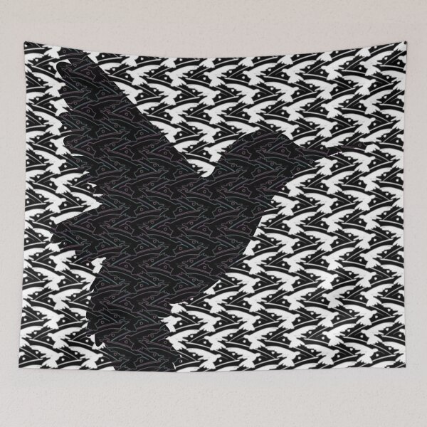 Item preview, Flocking Hummingbird Hearts - Neon Winter Silhouette designed and sold by weavernap.