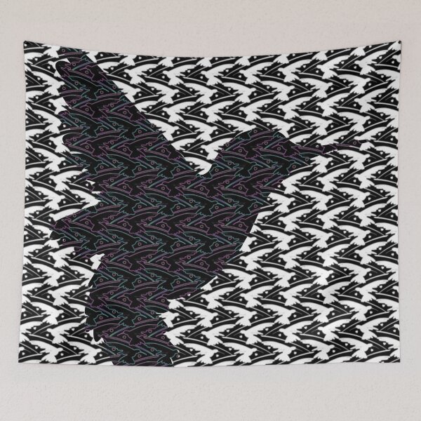 Item preview, Flocking Hummingbird Hearts - Winter Silhouette designed and sold by weavernap.