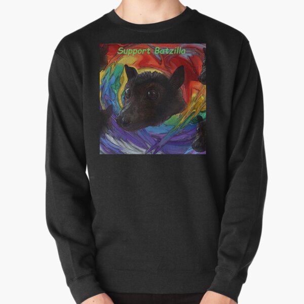 Batzilla - Rainbow Bats Support Batzilla Pullover Sweatshirt
