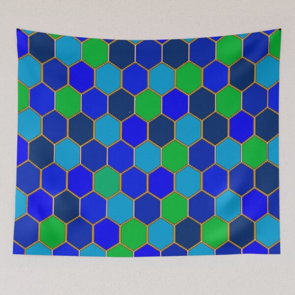 Item preview, BLUE-GREEN HONE COMB ABSTRACT PATTERN, designed and sold by sharlesart.