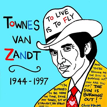 Artwork thumbnail, Townes van Zandt Pop Folk Art by krusefolkart