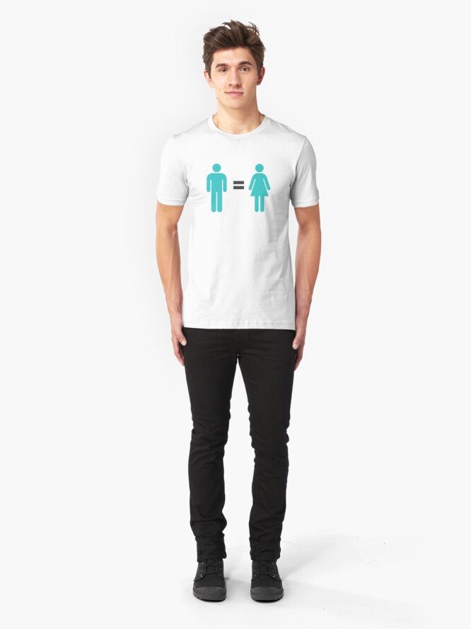 Alternate view of Man = Woman Slim Fit T-Shirt