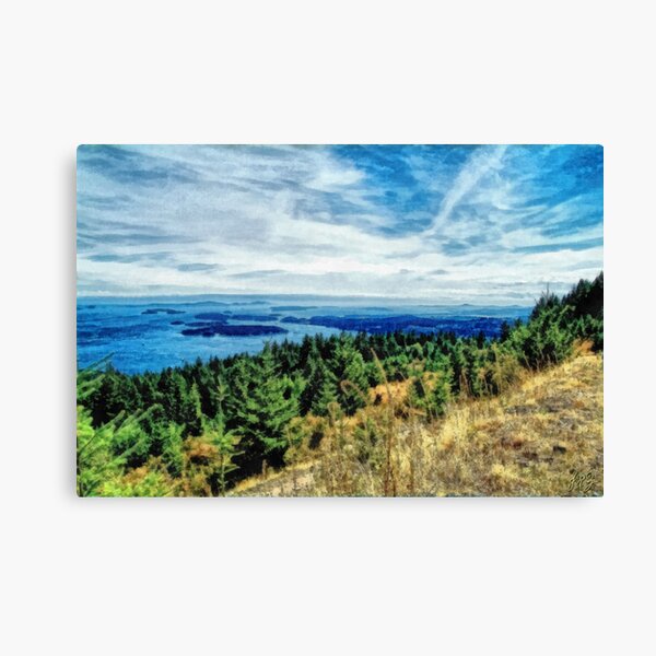 Gulf Island View (painted) Canvas Print