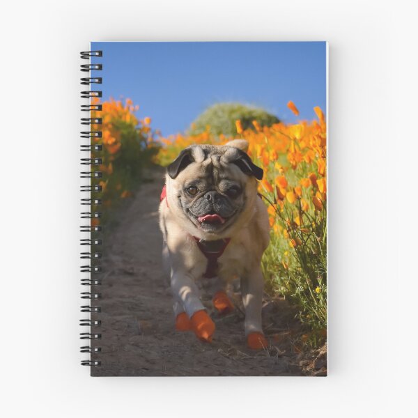 Item preview, Happy Pug In Poppy Super Bloom designed and sold by pugventurephoto.
