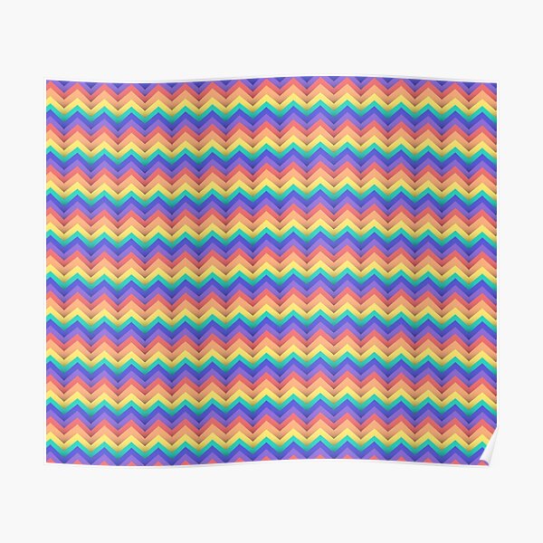 "Rainbow zig zag" Poster for Sale by pantarheiarts Redbubble